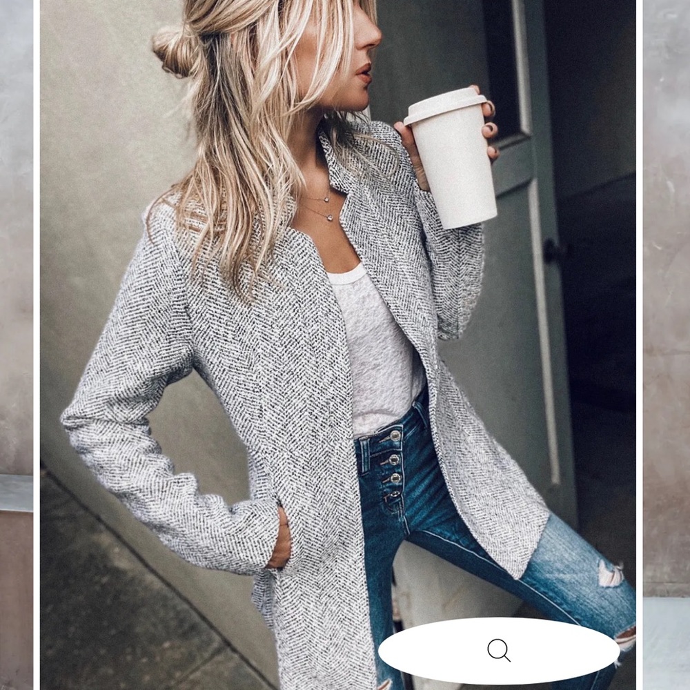 TAYSHIA POCKETED COAT - HEATHER GREY